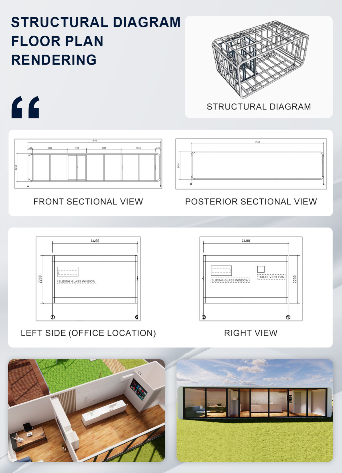 11.5 meter Apple Cabin Detailed Images