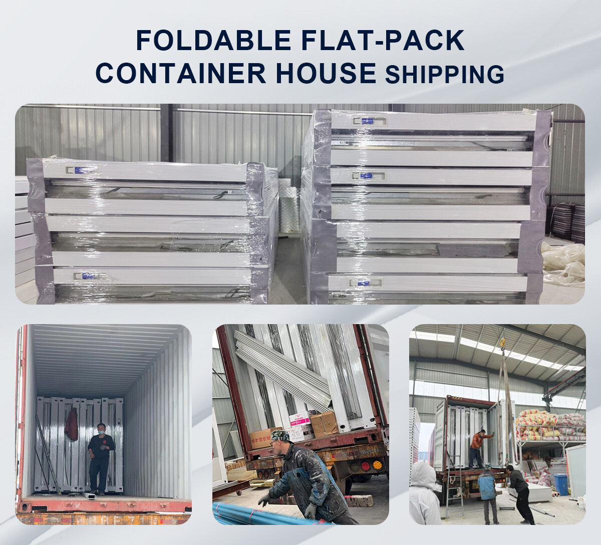 4 Foldable Flat-Pack Container House Transportation Display Diagrams 4 Foldable Flat-Pack Container House Transportation Display Diagrams