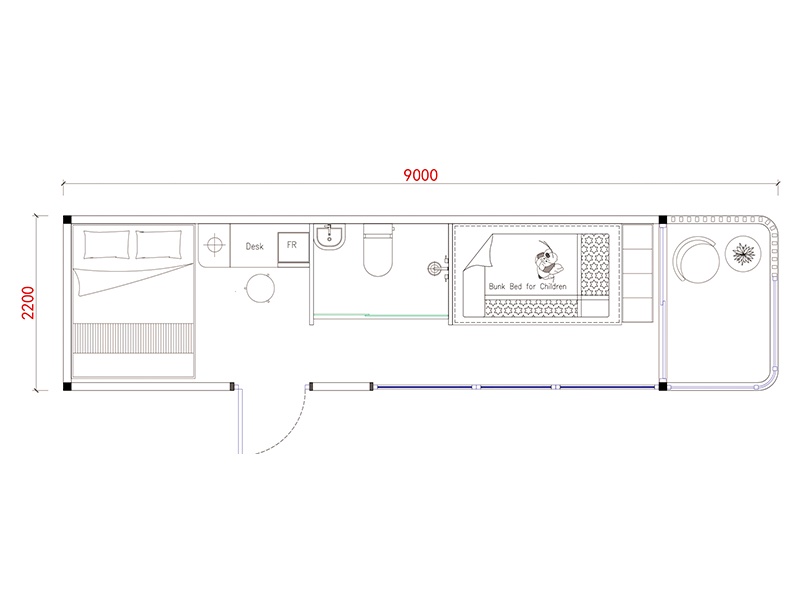 Kích thước 9 mét của Cabin Apple