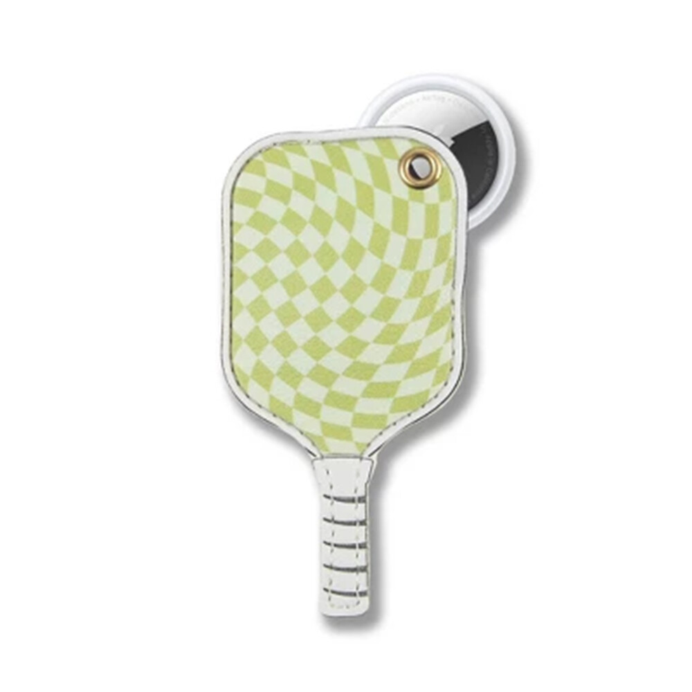 Llavero de raqueta Peak, hebilla de metal dorado imitación cuero, colgante mini a cuadros, llavero para coche, colgante para bolso