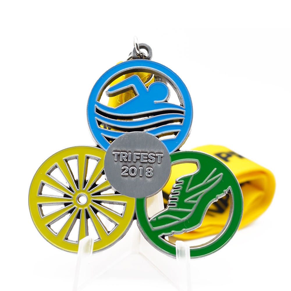 Grabado personalizado de logotipo en medalla de madera sostenible para bicicleta, premio deportivo en blanco para carreras de bicicletas, medalla de madera