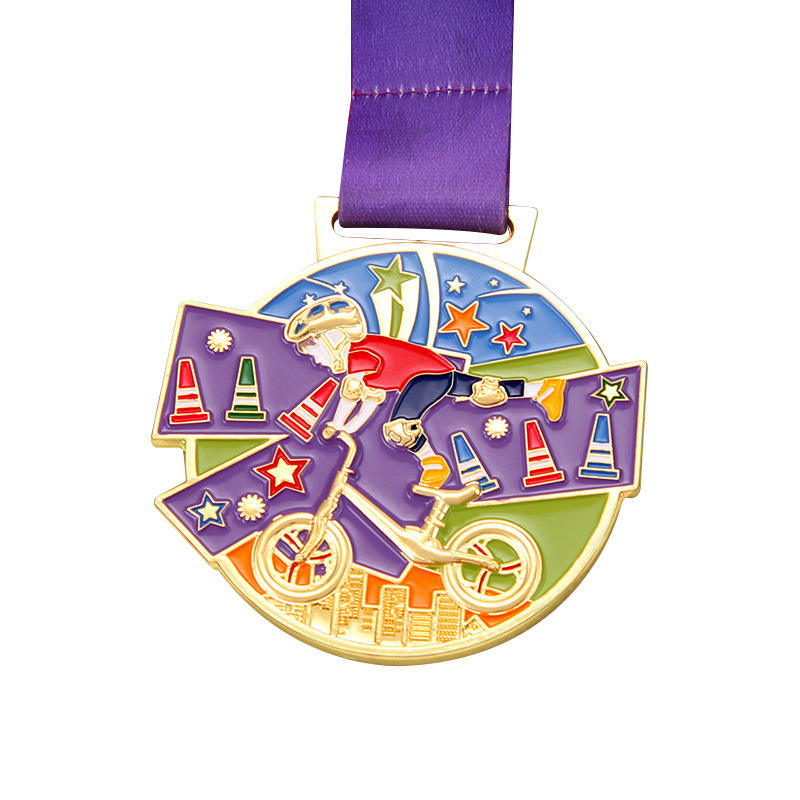 Medallas deportivas personalizadas, medallas de metal, bicicleta de montaña, bicicleta de equilibrio para niños, campeonato de campo a través, souvenirs de automóvil
