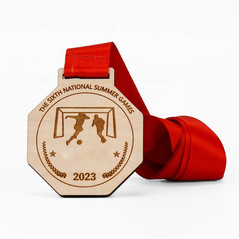 Medallas de madera ecológicas impresas con UV más vendidas, medallas de madera cortadas con láser protegidas, medallas de madera personalizadas.