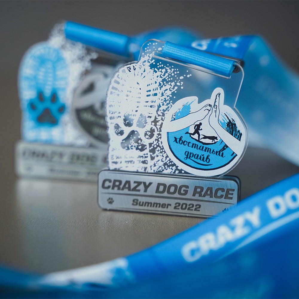 Medallas de acrílico para competiciones de natación; medallas conmemorativas transparentes en bloques de color azul y amarillo para nadadores.