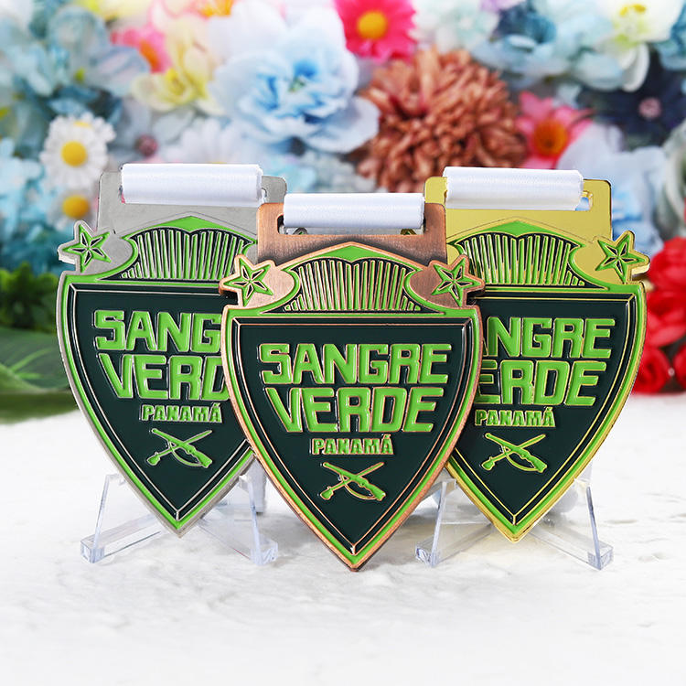 Medalla de carrera 5K Panamá, premio esmaltado 3 colores, medalla deportiva, oro y plata, medalla de aleación de zinc Cooper, personalizable.