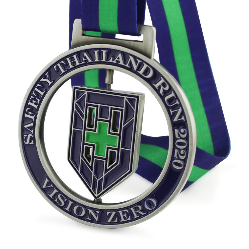 Medalla de maratón giratoria de metal económica / Medalla giratoria personalizada 3D