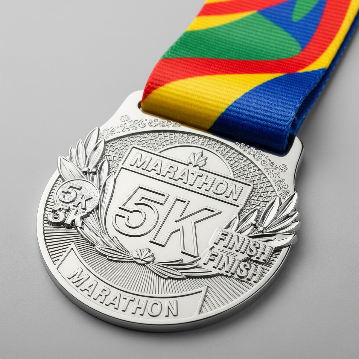 Medallas deportivas, chapadas en oro y plata con cobre, esmalte suave de colores, medallas de aleación de zinc en 3D, con cintas de sublimación.