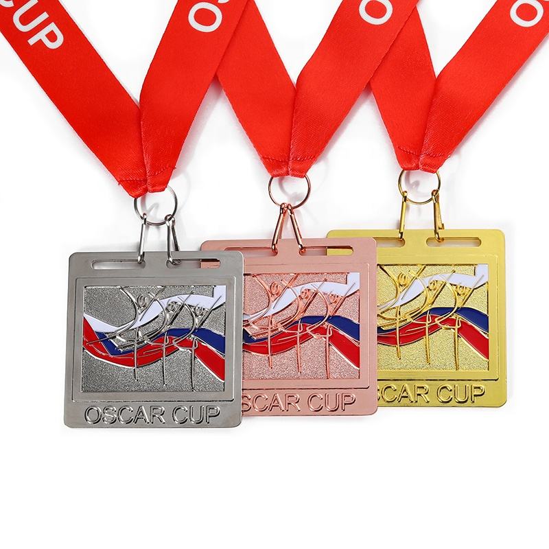 Medallas deportivas personalizadas para baile en oro, plata, bronce y esmalte.
