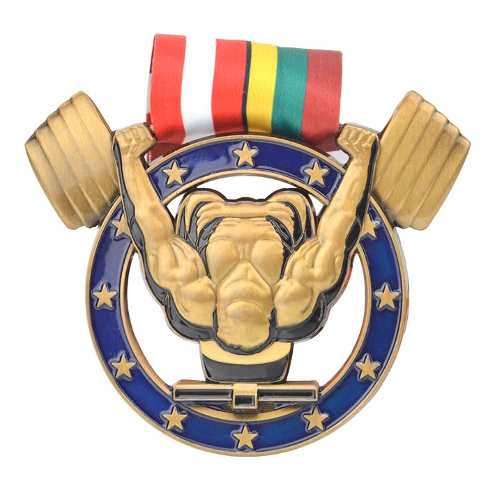 Medalla de Campeonato de Culturismo - Medalla de honor de competición de culturismo en relieve 3D de doble cara