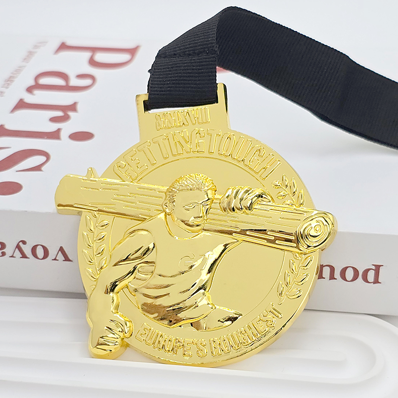 Vergoldete dreidimensionale Relief-Power-Event-Medaille Europäische robuste Metallmedaille kundenspezifische Gedenk-Ehrengoldmedaille