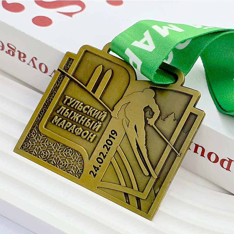 Marathon Retro Kupfer geprägt Gedenkmedaille, Antike Bronze Textur, dreidimensionale Rennen Sammlermedaille