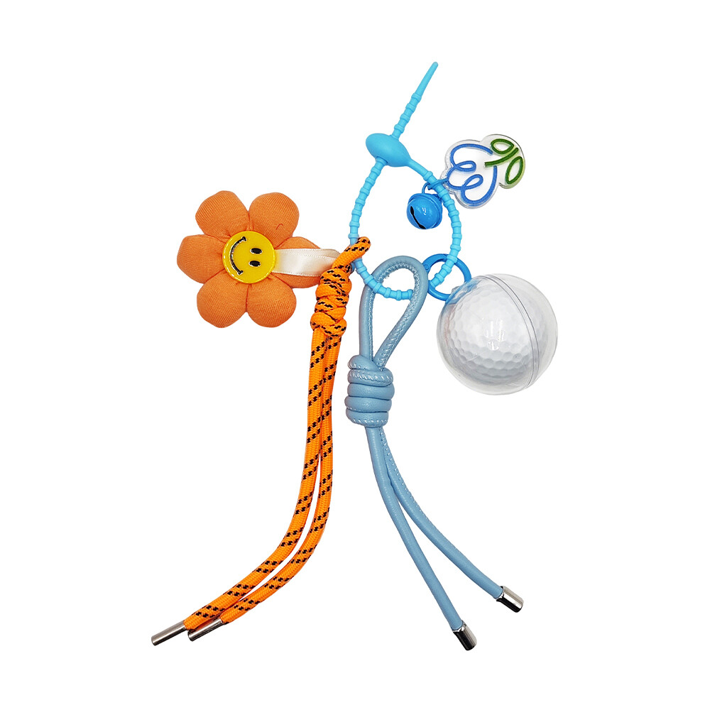 Golf-Anhänger, Miu-Serie handgewebter Taschenanhänger, kleines Zierobjekt, niedlicher Sonnenblumen-Schlüsselanhänger für Damen