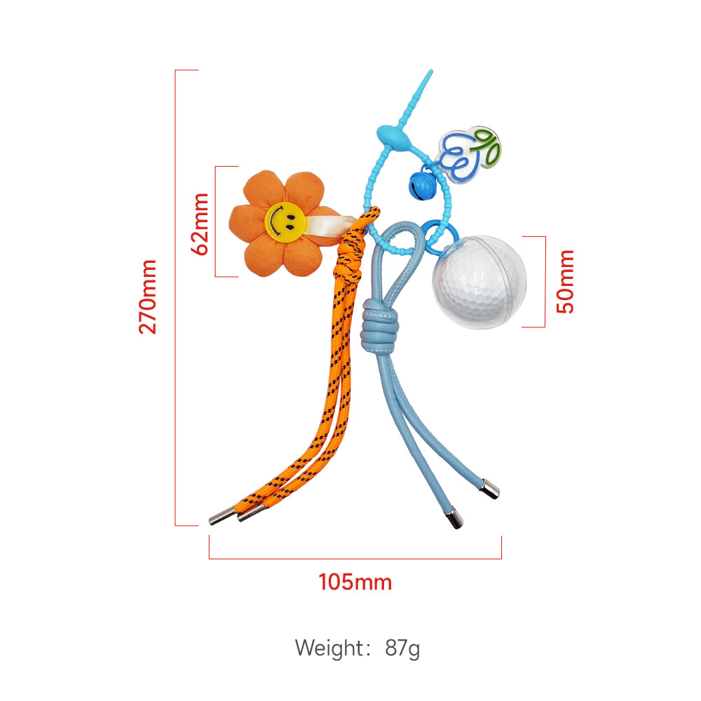 Golf-Anhänger, Miu-Serie handgewebter Taschenanhänger, kleines Zierobjekt, niedlicher Sonnenblumen-Schlüsselanhänger für Damen