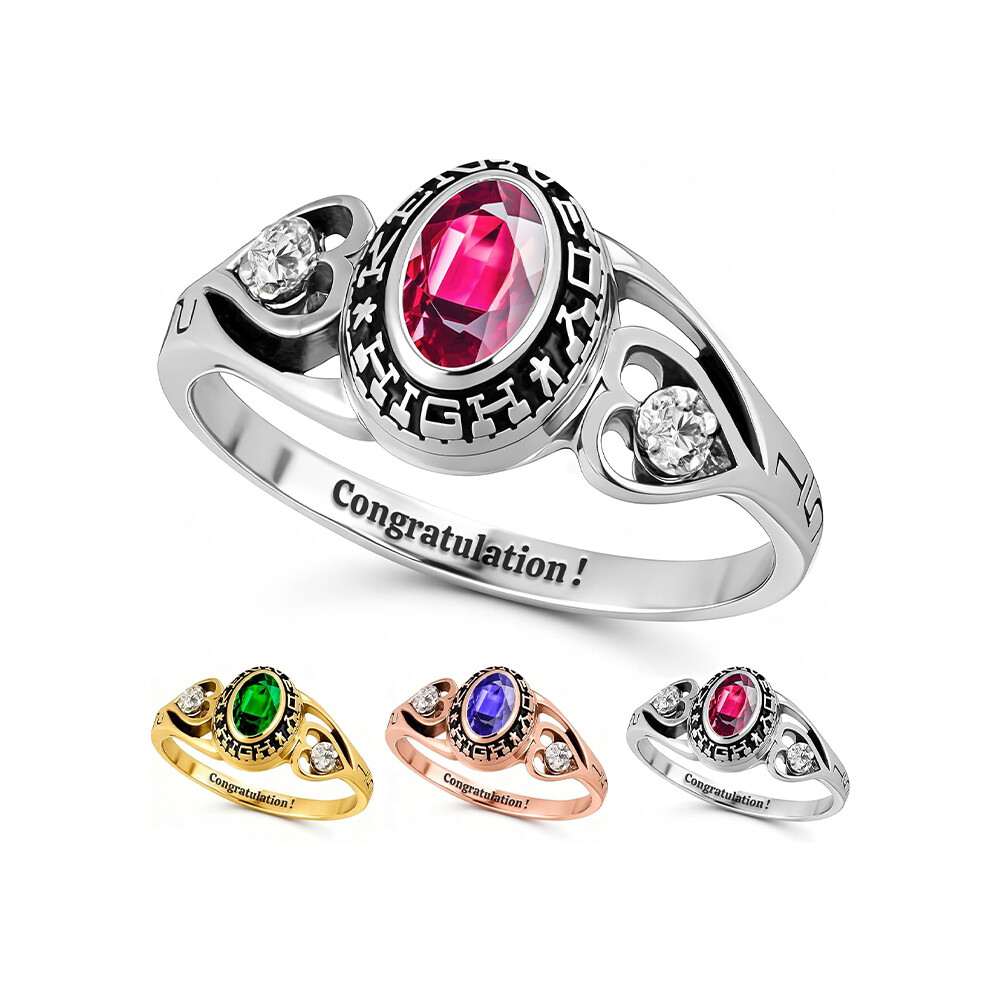 Abschlussringe, Geschenke für Schüler und Paare, Gedenkringe, schulbezogener kreativer Gravurschmuck, individuell angefertigte Geschäftsartikel.