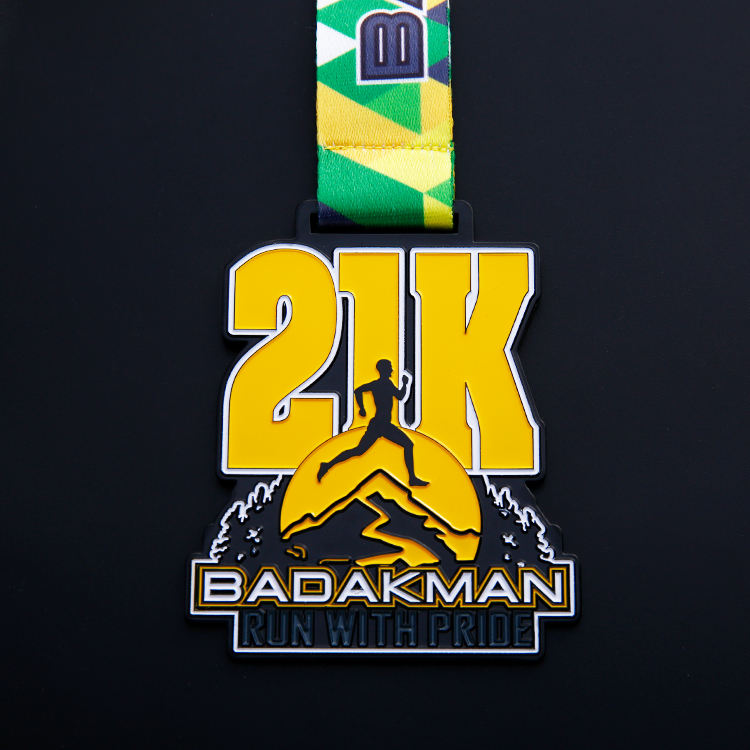 Maßgeschneiderte 21k Gold Badakman Medaille Souvenir Sportmedaille Band