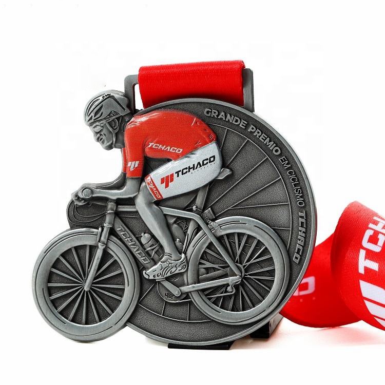 Fahrradrennen-Herausforderungsmedaille (Zinklegierung) mit Band