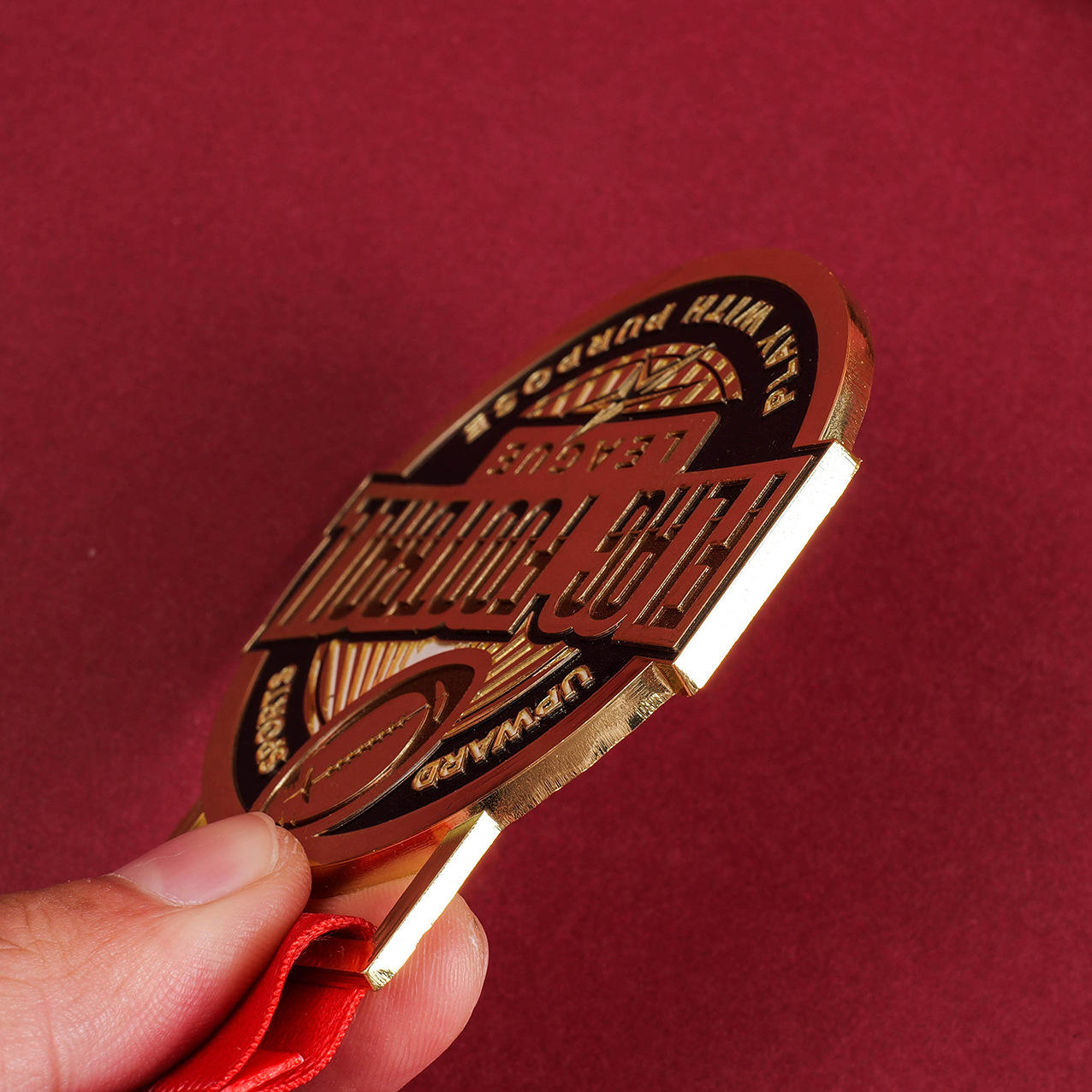 Marathon-Goldmedaille Metall-Fußball-Sportpreis-Medaille