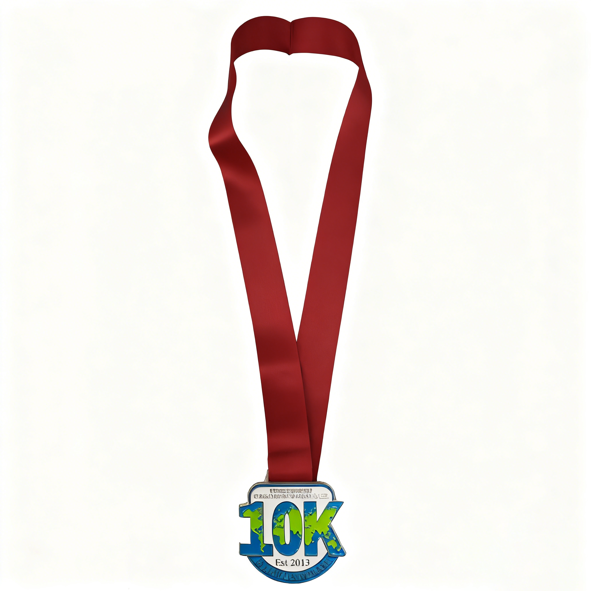 Marathonmedaille - Retro-silberner Hintergrund mit gelbem und rotem Prägede​​sign