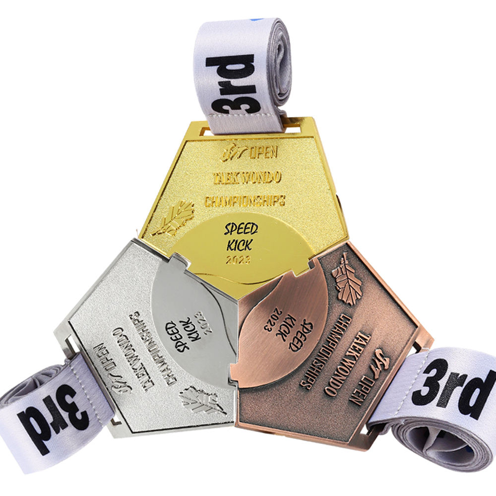 Großhandel Schweden Bjj Teilnahme-Medaille Fabrikpreis Kundenspezifische Medaillen Sport Metall Gold Silber Kupfer Geprägte Medaille mit Band