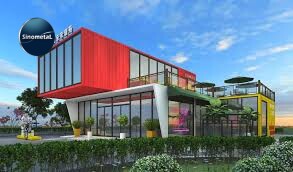 Khung kết cấu thép văn phòng container công nghệ mới, nhà container gấp gọn hàn sẵn.