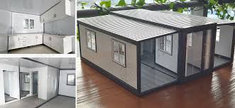 Expandible Habitación Prefabricada Plegable Lateral Plegable 20Ft Shipping Container House