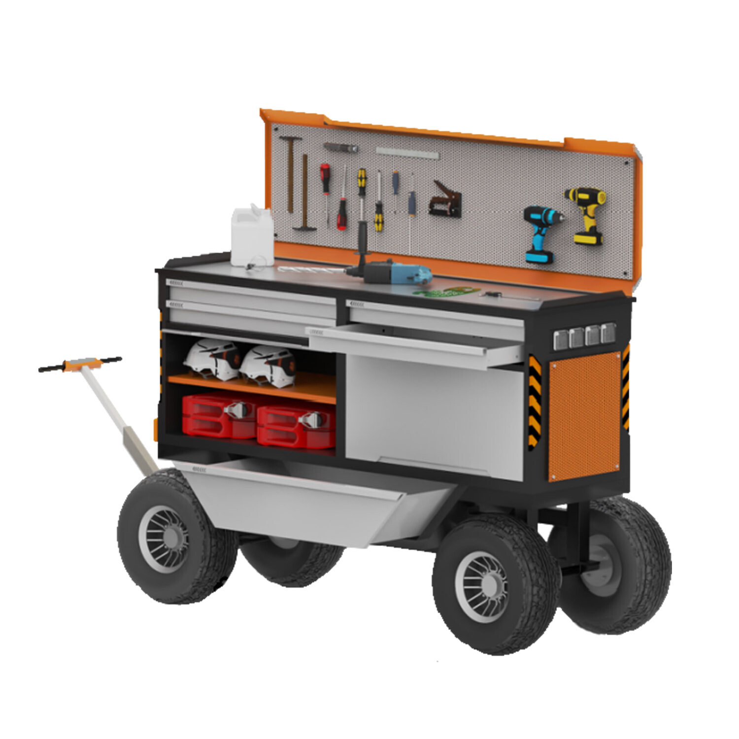 [New Show]Modular Outdoor Mobile Workstation – Open Utility Cart