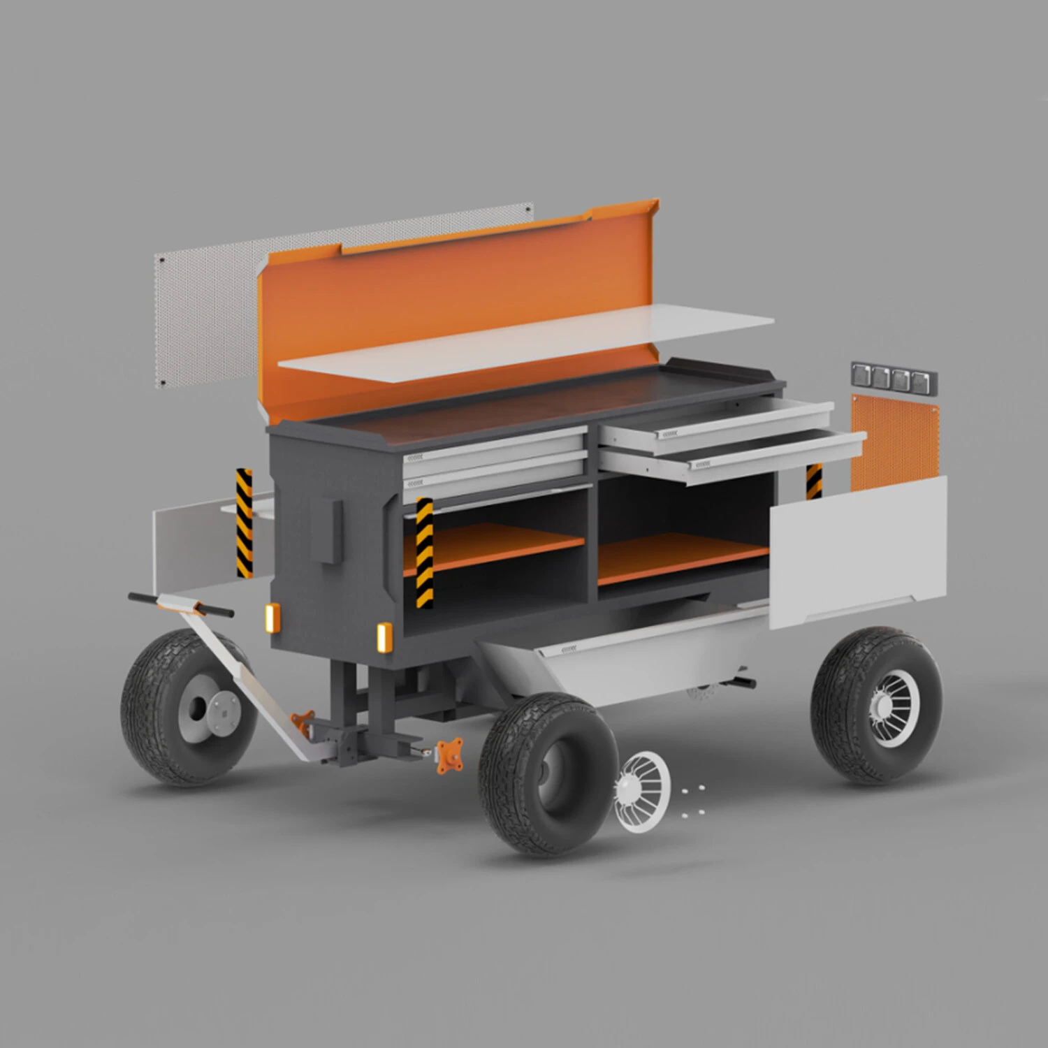 [New Show]Modular Outdoor Mobile Workstation – Open Utility Cart