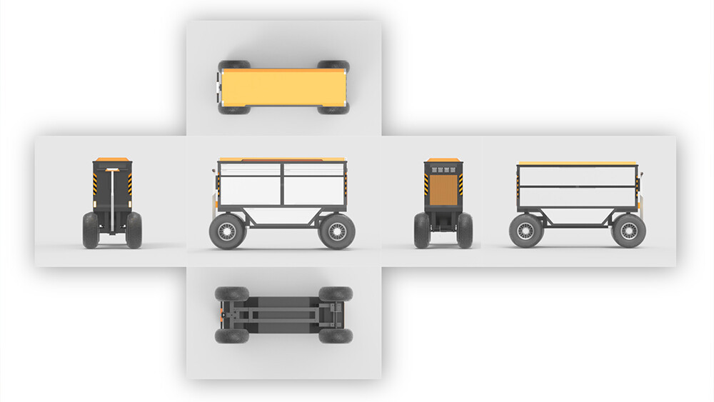 3D illustration of tool cart scene