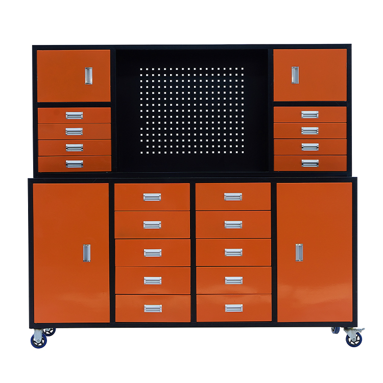 Work Bench Scratch-resistant Stain-resistant Equipped with 16 spacious drawers 4 storage cabinets Allows for easy mobility