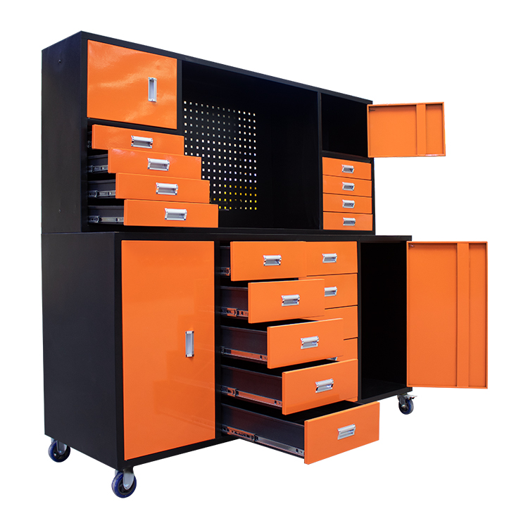 Work Bench Scratch-resistant Stain-resistant Equipped with 16 spacious drawers 4 storage cabinets Allows for easy mobility