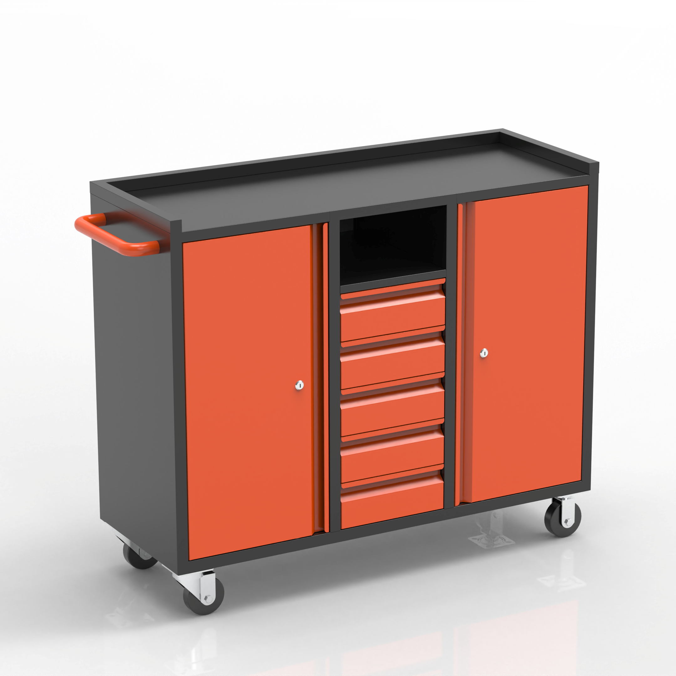 [New Show]Tool Cabinet with 5 Drawers & Dual Side Cabinets