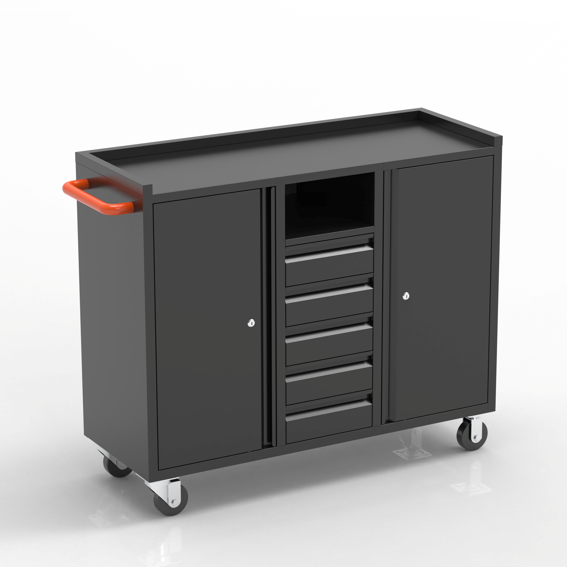 [New Show]Tool Cabinet with 5 Drawers & Dual Side Cabinets