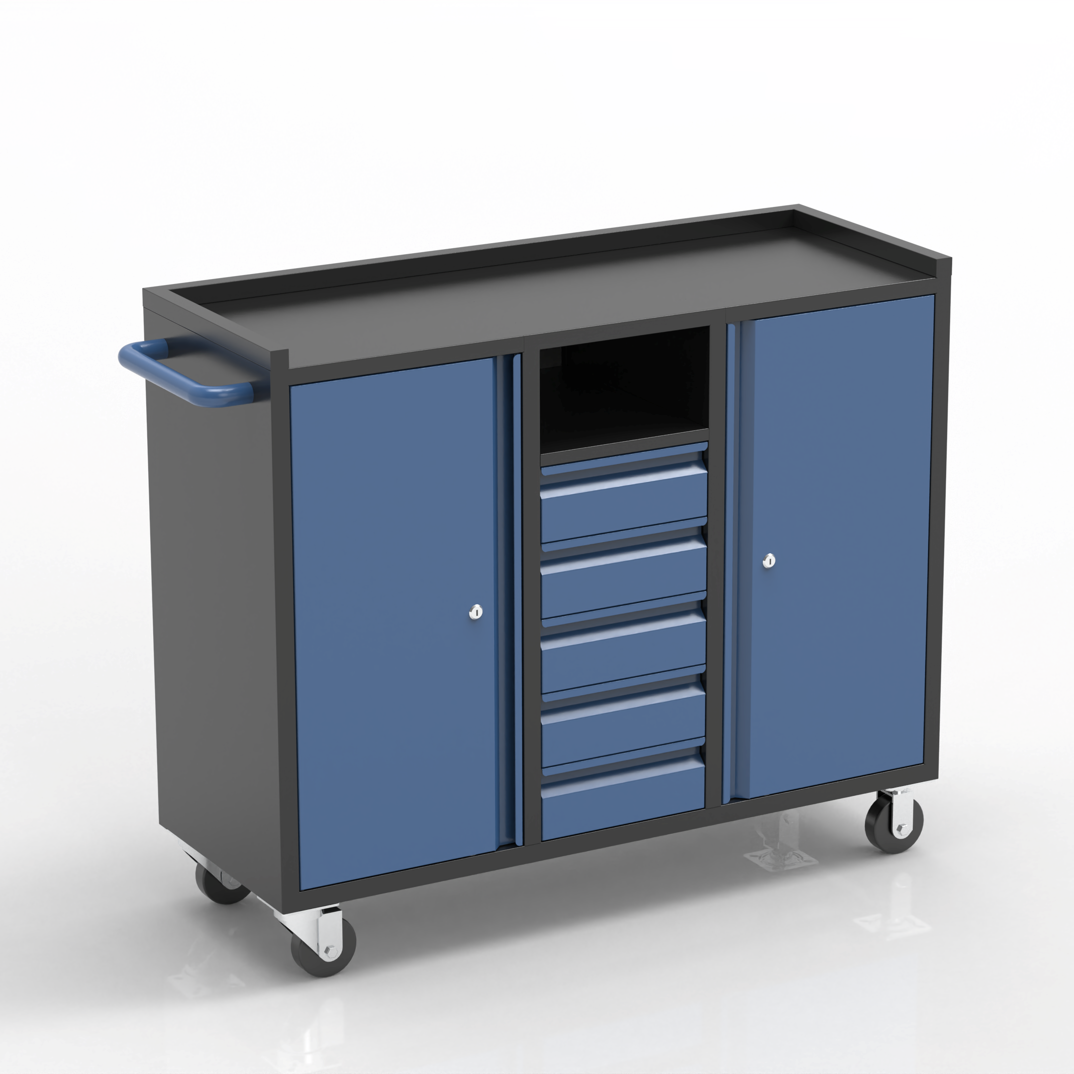 [New Show]Tool Cabinet with 5 Drawers & Dual Side Cabinets