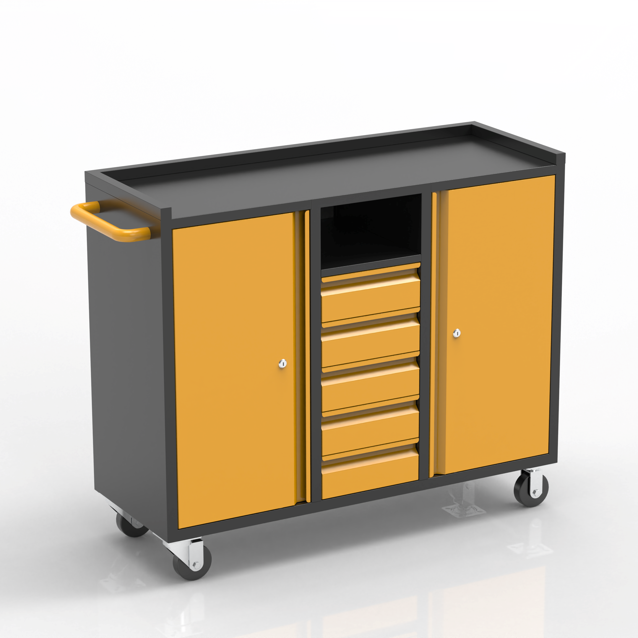 [New Show]Tool Cabinet with 5 Drawers & Dual Side Cabinets