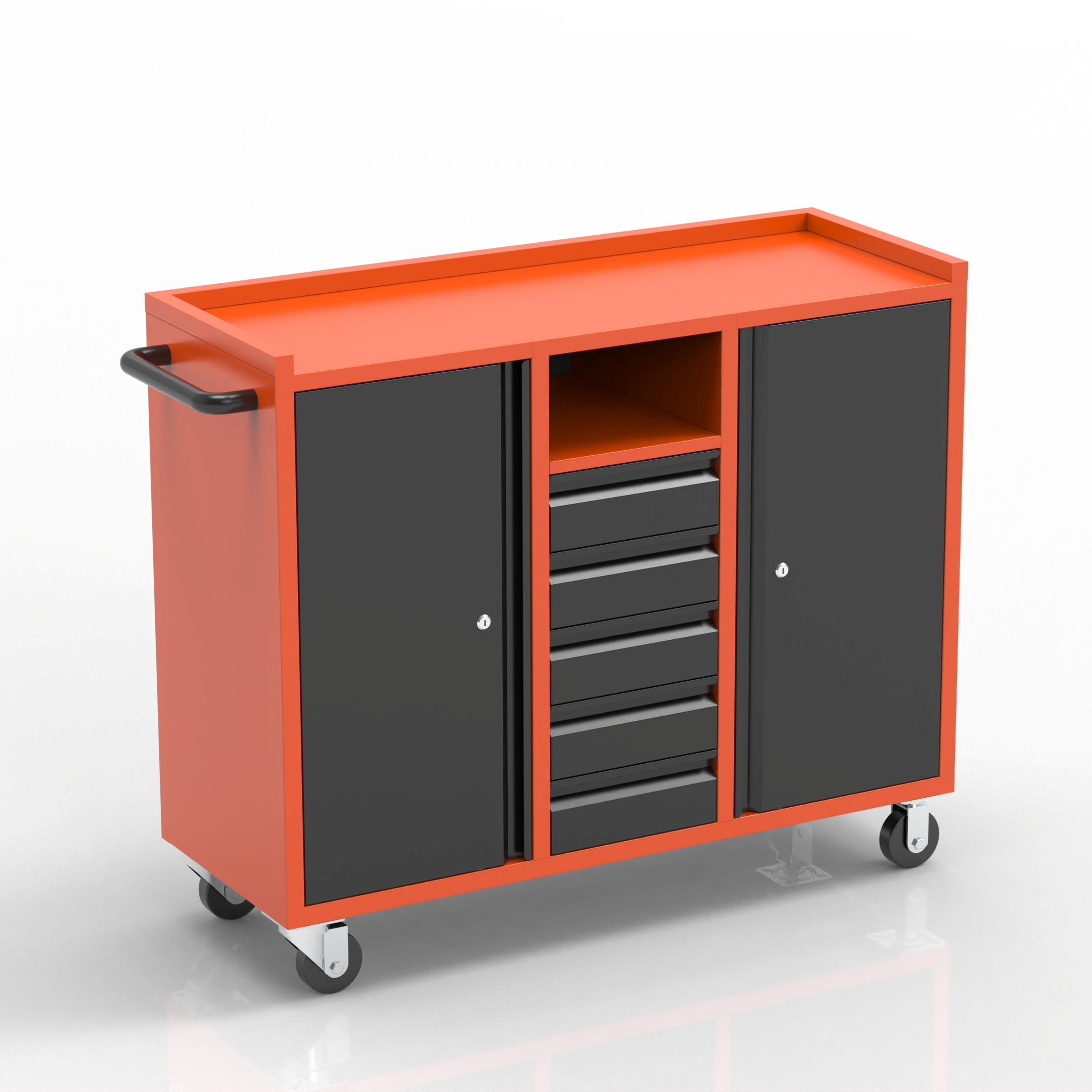 [New Show]Tool Cabinet with 5 Drawers & Dual Side Cabinets