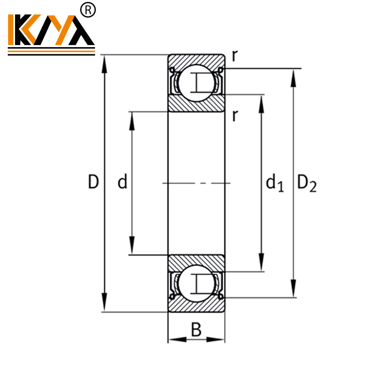 Open deep groove ball bearing