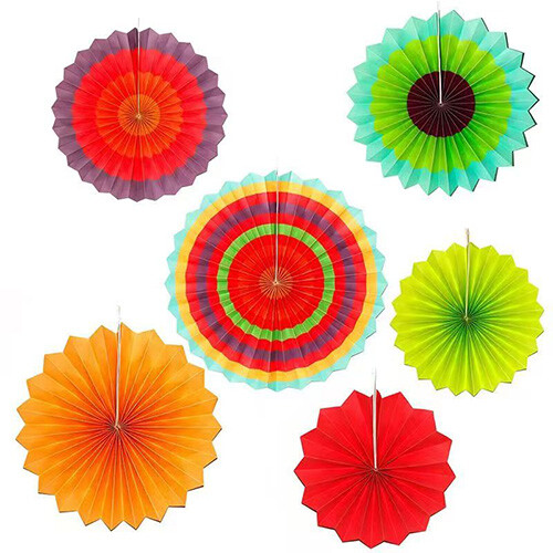 Rainbow Paper Fan