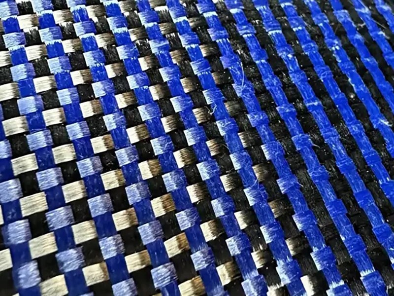New Style Carbon Aramid Hybrid Fiber Fabric Factory Sale High Quality Blue Carbon Fiber Cloth with Cheapest Price