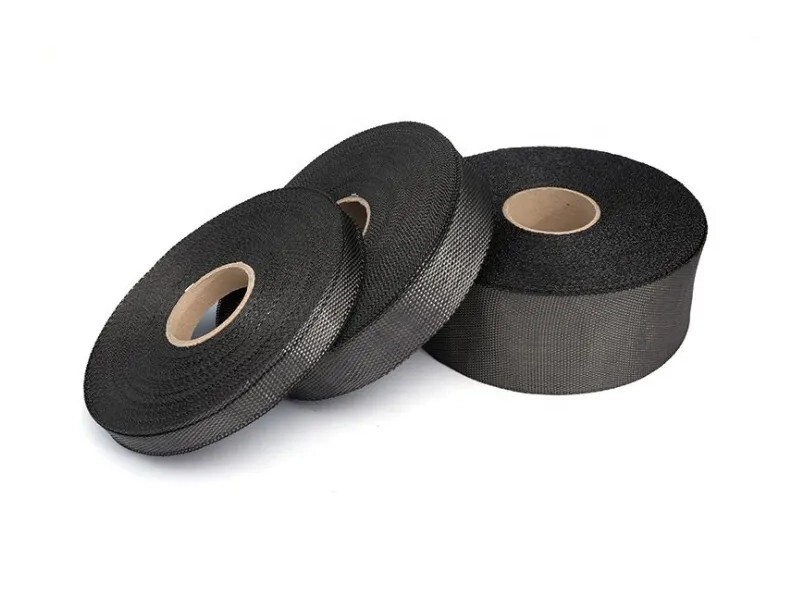 Locked Edge Black Carbon Fiber Tape Construction Use Best Quality Customizable Carbon Fiber Woven Tape