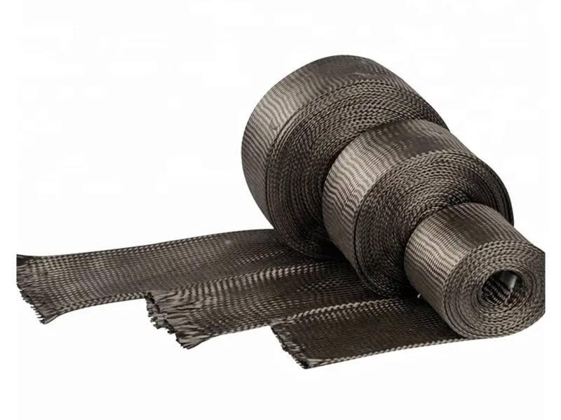 Stretchable Carbon Fiber Woven Braided Sleeve Customized 8-80mm Diameters Multi Purpose