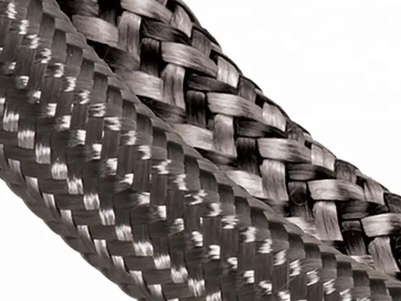 Stretchable Carbon Fiber Woven Braided Sleeve Customized 8-80mm Diameters Multi Purpose
