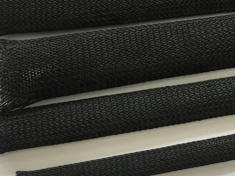 Stretchable Carbon Fiber Woven Braided Sleeve Customized 8-80mm Diameters Multi Purpose
