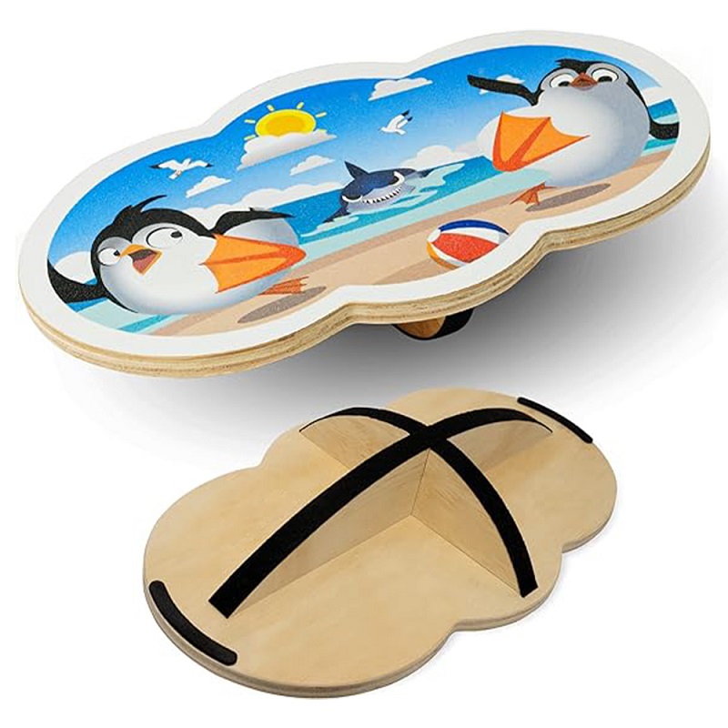 Penguin Pattern Wooden Balance Board
