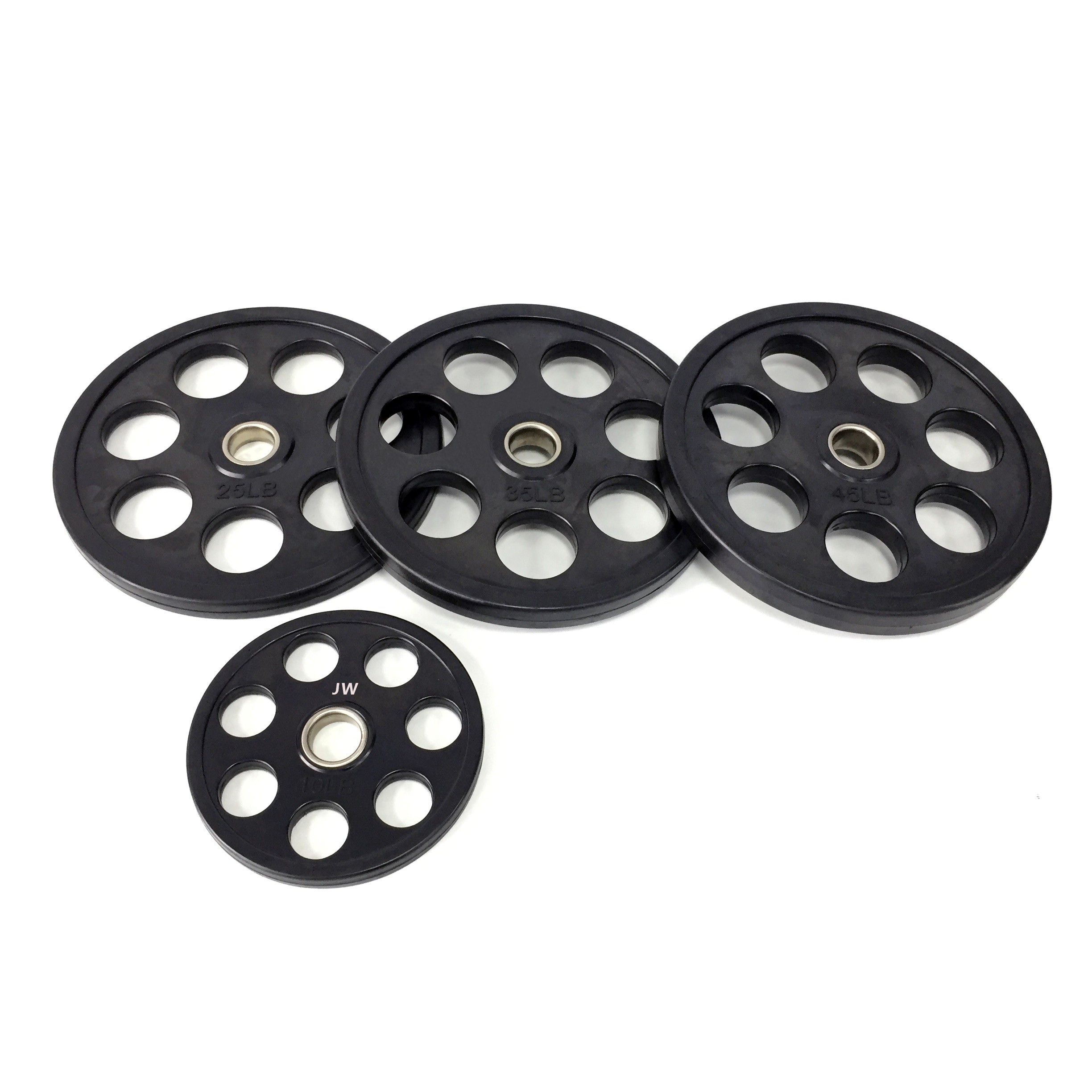 Seven Hole Grip Olympic Rubber Coated Weight Plates