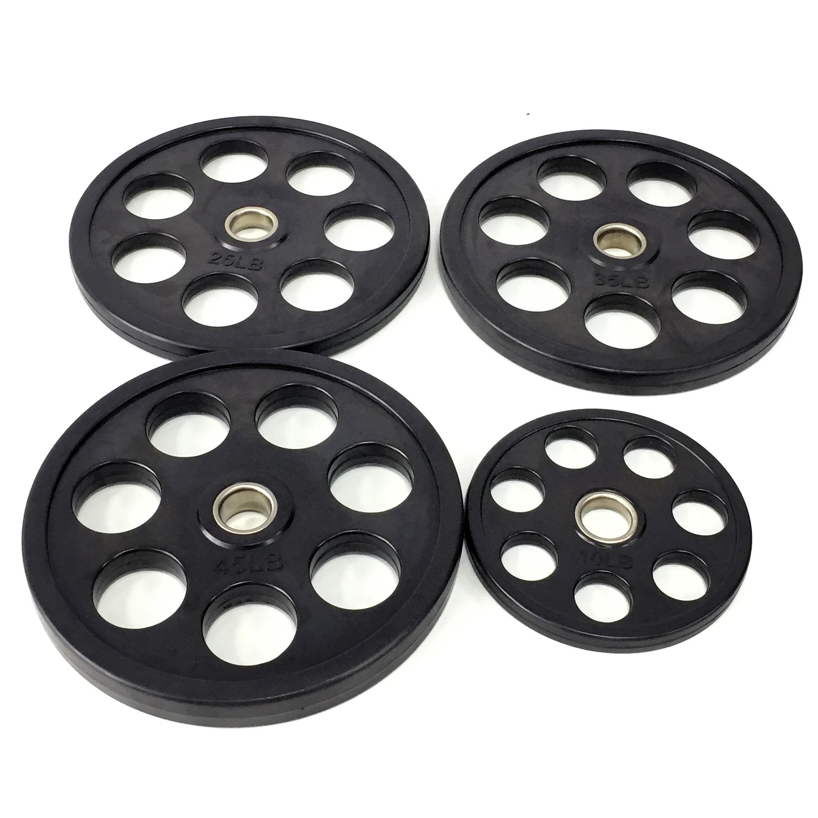 Seven Hole Grip Olympic Rubber Coated Weight Plates