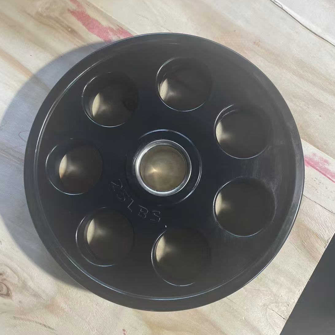 Seven Hole Grip Olympic Rubber Coated Weight Plates