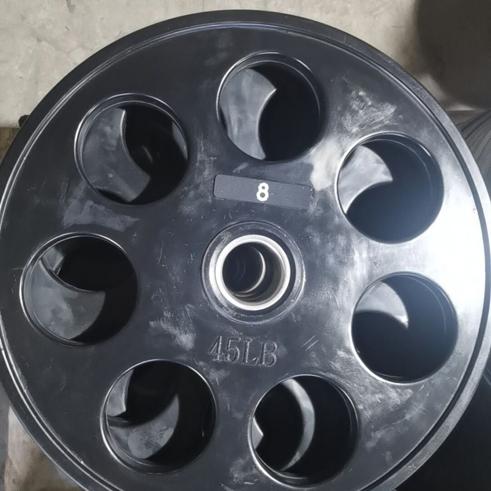 Seven Hole Grip Olympic Rubber Coated Weight Plates