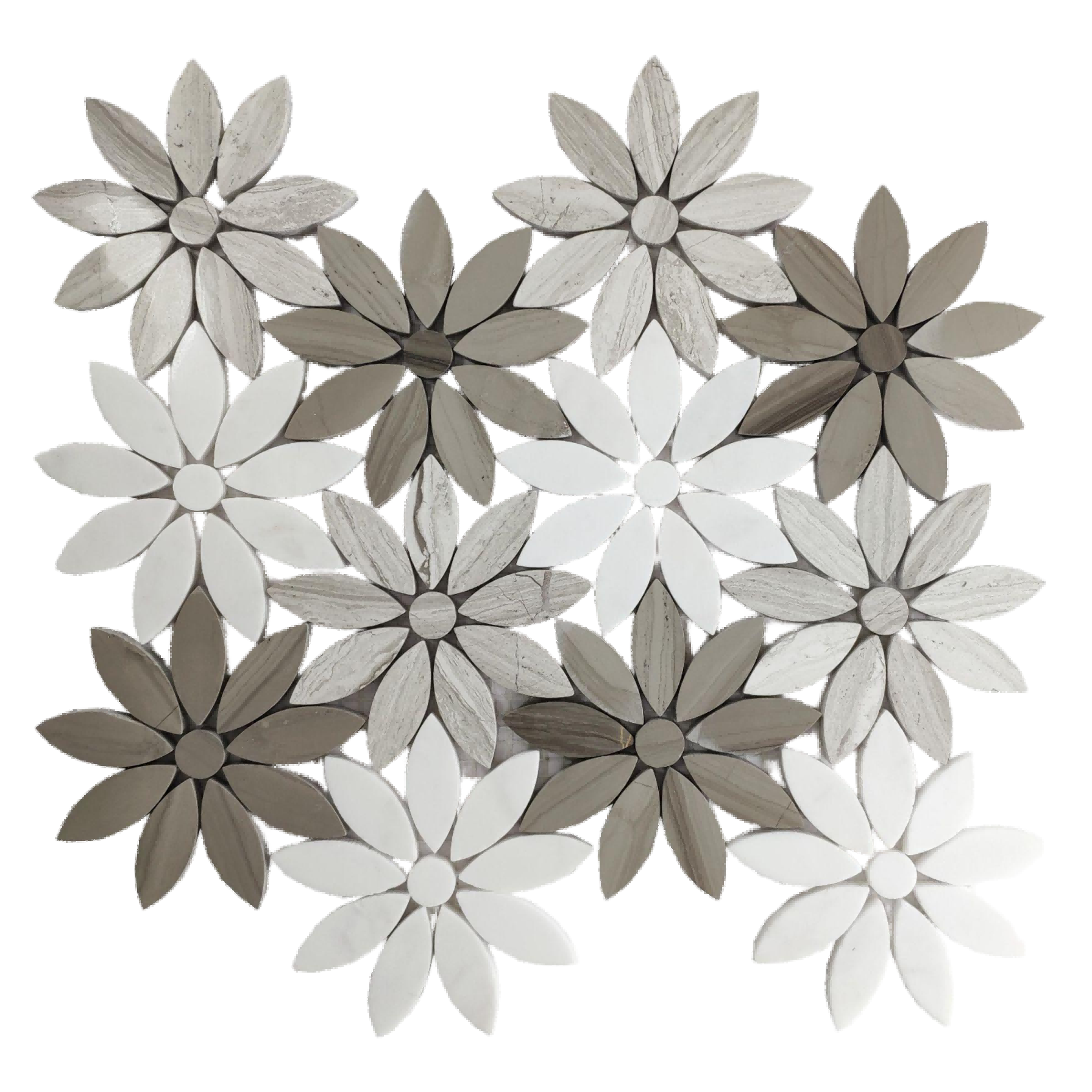 Gray wood grain marble mosaic