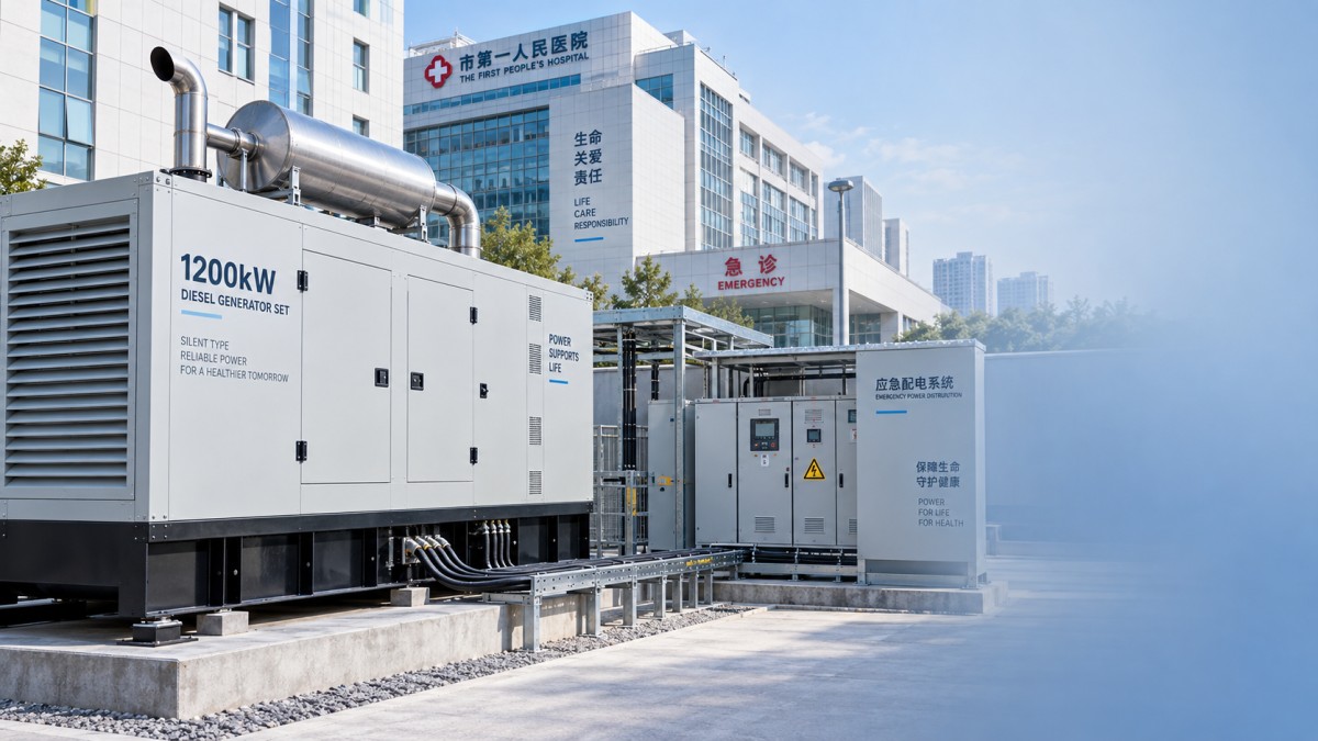 Quand un groupe électrogène silencieux de 1200 kW convient à l’alimentation de secours d’un hôpital