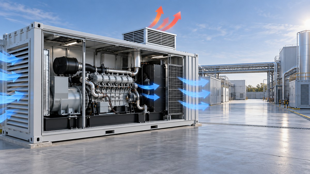 Comment planifier la ventilation d'un groupe électrogène à gaz conteneurisé de 300 kW